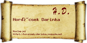 Horácsek Darinka névjegykártya